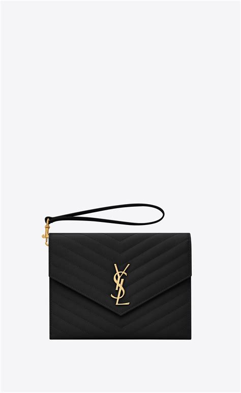 patent leather ysl clutch|saint laurent quilted leather clutch.